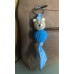 GEHAAKTE BEER hanger in TURQUOISE BLAUW